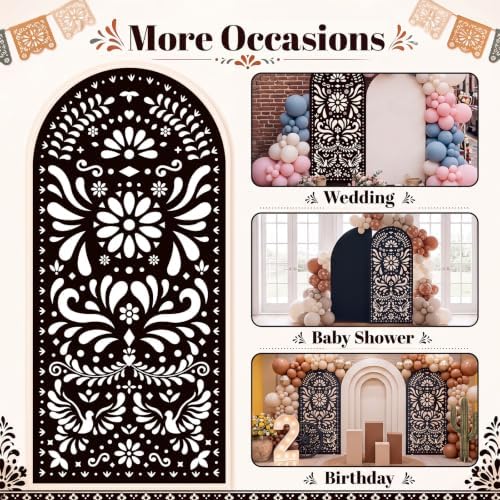 Gerrii 6 ft Cielito Lindo Arch Backdrop, All-in-one Stand up, Black - Image 4