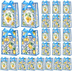 Geyoga 24 Pcs Party Clear Favor Bags with Handles, Capri Lemon by Geyoga