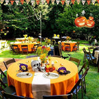 Buryeah 12 Pcs Black and Orange Round Plastic Tablecloths 84 Inch - Image 5