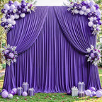 40x10ft Purple Backdrop Curtains for Wedding Parties Wrinkle Free Photo Backdrop Drapes for Photography Birthday Baby Shower Soft Fabric Party Backgournd for Photoshoot 5x10ft, 8 Panels by Partisky