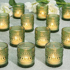 SUPMIND 24pcs Votive Candle Holders, Green Glass TeaLights Holder Bulk by SUPMIND