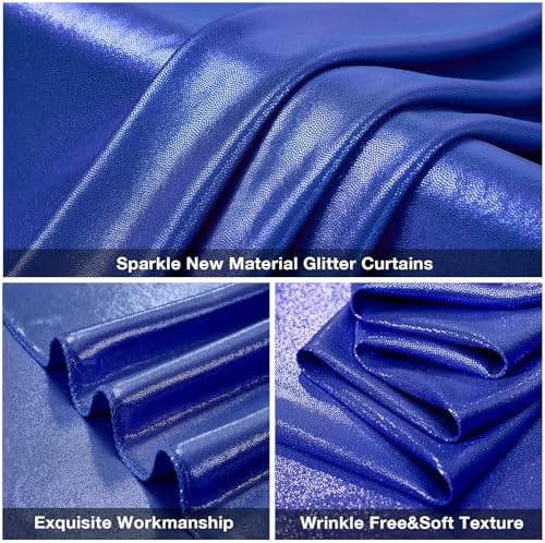 20x10FT Royal Blue Sequin Backdrop Curtain for Party - 4 Panels 5x10FT Wrinkle-Free Shimmer Drapes for Birthday, Wedding, Christmas, Decorations & Photography - Image 6