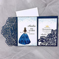 50sets Green Laser Cut Wedding Invitations Card Rose Greeting Cards Envelopes Invitation for Wedding Birthday Baby Graduation Party Supplies (Whole sets, Navy) by Cylallen
