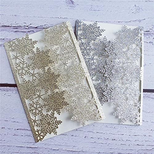 50 Piece Winter glitter snowflake invitation cards for wedding, bridal shower, baby shower, birthday, Christmas party and more (Silver) - Image 3