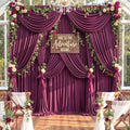10ftx12ft Maroon Backdrop Curtains for Wedding Party 2 Panels 5×12FT Tall by LeegleriTableSkirt