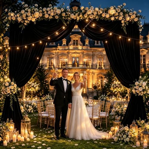 Black Backdrop Curtains for Parties, 30 x 10 ft Wrinkle Free Wedding Backdrop Drapes for Birthday, Baby Shower, Photo Booth and Photography - Image 4