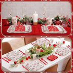350 Pcs Christmas Paper Plates and Napkins Set Disposable Serve 50 - Image 6