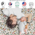 Sweet Jojo Designs 2-Piece Baby Muslin Swaddle Blanket Set (Boho Vintage Floral) for Girls, Infant Nursery, Lightweight Cotton Blanket for Newborns (Shabby Chic Farmhouse, Rose, Daisy, Bohemian, Sage) - Image 2
