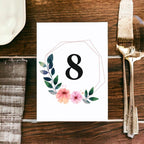 Blush Floral Design Table Number Cards Double Sided Party Table Numbers for Reception Baby Shower Anniversary Birthday Bridal Party 5x7 100 Pcs - Image 2