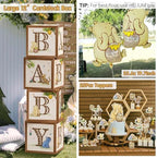 282Pcs Classic Winnie Neutral Baby Shower Decorations Quotes Plates Set - Image 5