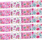 PerKoop 100 Pack Pocket Tissues Travel Slim Packs Small Facial Tissues Wallet Size Toilet Paper for Travel Guest Wedding Supplies, 4 Styles(Flower Travel) by PerKoop
