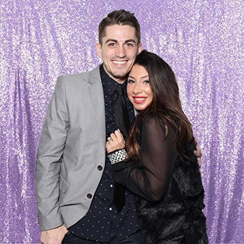 8ft x 8ft Light Purple Sequin Backdrop for Wedding Baby Shower Decorations - Image 3