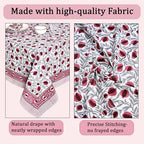 Ridhi Sangria Red Hand Block Print Cotton Tablecloth 120 x 80 Inch - Image 6