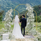 Wokceer Wedding Arch Backdrop Stand 7.2FT,6FT,6FT Gold Metal Arch Stand Set - Image 6