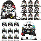 Roowest 36 Pcs Video Game Party Favor Bags for Kids, Black, White by Roowest