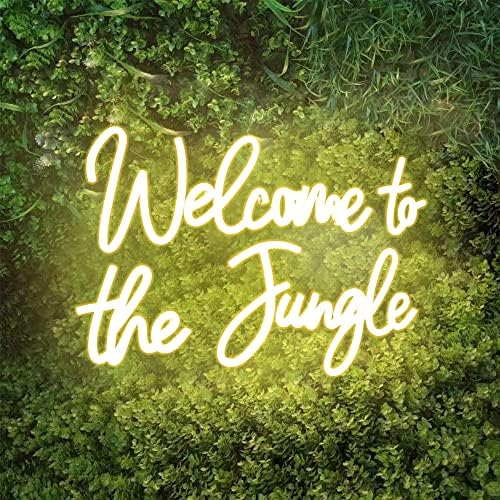 Welcome to the Jungle LED Neon Signs Warm White Neon Lights for Wall Decor USB Light Up Sign For Garden Home Porch store Christmas Living Room Bar Decoration(16.5 * 11Inch) by DAKABUKA
