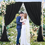 30x10ft Black Backdrop Curtain for Wedding Parties Wrinkle Free Fabric Black Drapes Backdrop Decoration for Baby Shower Birthday Photography Decoration 6 Panels, 5ft x 10ft - Image 7
