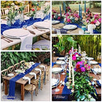 35x120 Inch Royal Blue Cheesecloth Table Runner Wedding Birthday Decor - Image 6