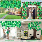 Janinka 72 Pcs Green Tissue Paper Pom Poms Green, 6-12 Inch - Image 6