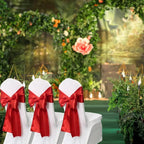 Red Satin Chair Sashes Bows for Chair,7x108inchs,50pcs - Image 2