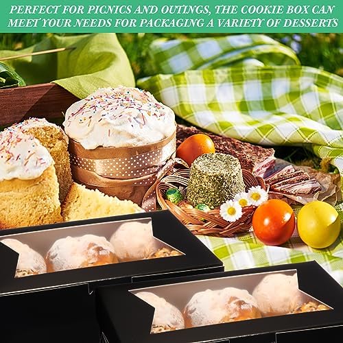 TaoBary 100 Pcs Cookie Bakery Boxes with Window 8x6x2.5,2 Style Bake, Black - Image 5