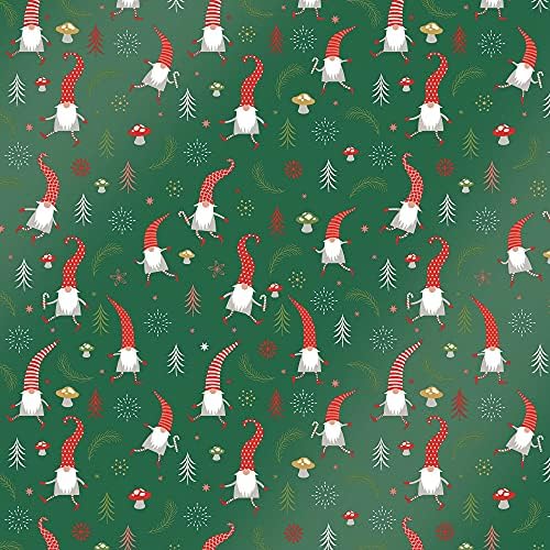 Jillson Roberts Christmas Wrapping Paper Roll Bundle with Cut Lines on Reverse (25 sq ft per roll, 100 Total Sq Ft) Polar Bear, Nutcracker Ballet, Gnome for Christmas, Snowman Party, 4 Pack - Image 5