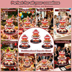 3 Tier Cardboard Cupcake Stand 24 Cupcakes,Baby Q Baby Shower Decorations - Image 7