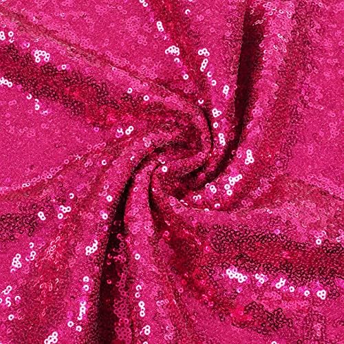 Poise3EHome Hot Pink Sequin Tablecloth 60×120 Inch Rectangle Sparkly Fabric Table Cloth for Baby Shower Birthday Party Wedding Christmas Holiday Decoration - Image 4