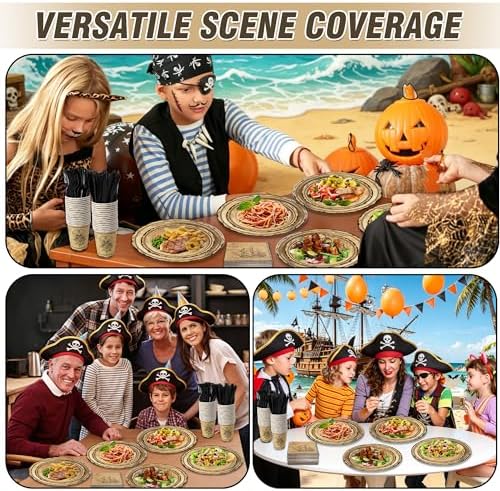 400 Pcs Disposable Pirate Tableware Set for 50 Guests - Image 6