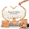 Wedding Guest Book Alternative, Heart Wooden Tree Rustic Boho Keepsake by Handmade