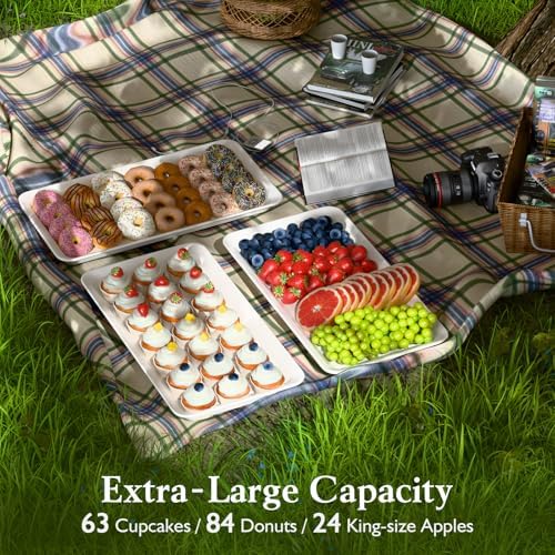 Bumusty 3-Pack Large Melamine Serving Trays Set, 17 x 8.6 in, White - Image 5
