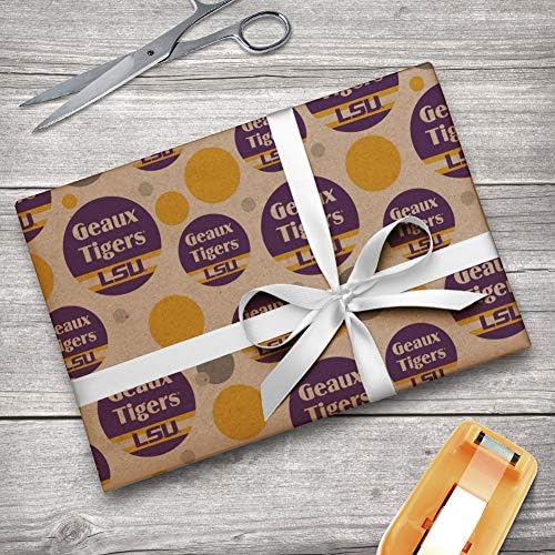 GRAPHICS & MORE Geaux Tigers LSU Premium Kraft Gift Wrap Wrapping Paper Roll - Image 4