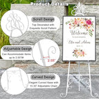 59" H Metal White Large Adjustable Easel Stand for Wedding Sign - Image 4