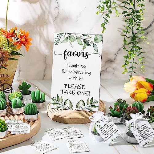 Mtlee 36 Sets Baby Shower Favors for Guest, Succulent Candle Bulk, Greenery - Image 6