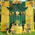 Hunter Green Satin Backdrop Curtains 6 Panels - Glitter Photo Drapes for Baby Shower, 30x10FT Shimmer Back Drop Cloth, Wrinkle Free for Birthday Party Prom Wedding Stage Background - Image 7
