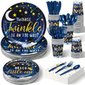 Dandat 350 Pcs Baby Shower Set, Twinkle Twinkle Little Star, Navy Blue by Dandat