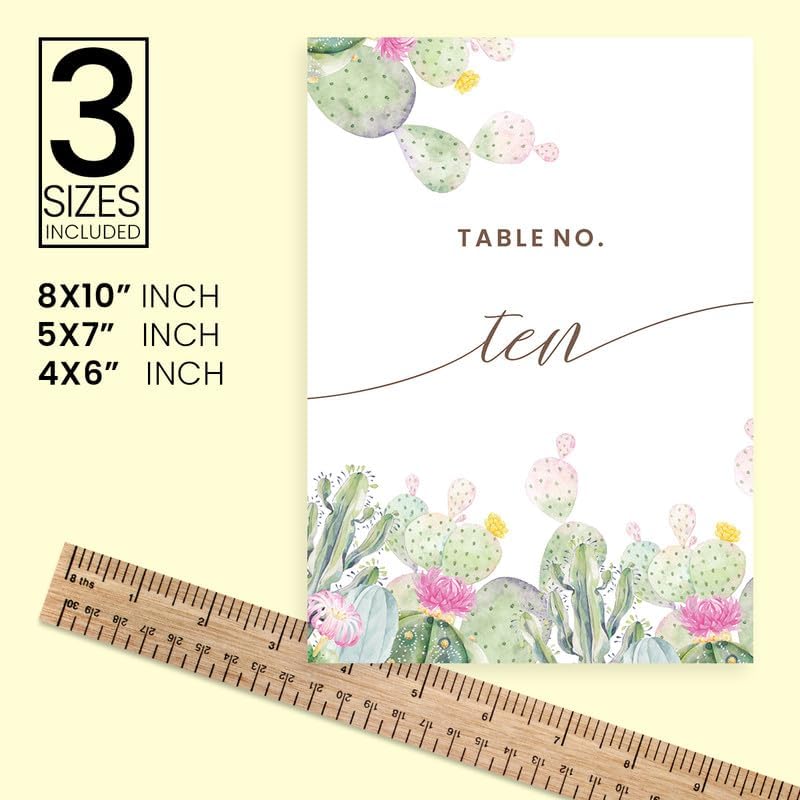 Cactus Design Table Number Cards Double Sided Party Table Numbers for Reception Baby Shower Anniversary Birthday Bridal Party 5x7 100 Pcs - Image 4