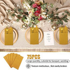 Cindeer 75 Pcs Gold Linen Dinner Napkins with Built in Flatware - Image 5