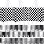 Abbylike 30 Pcs Checkered Racing Gift Bags Bulk, Large Reusable Tote Bags by Abbylike