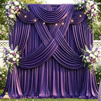50x12 ft Deep Purple Backdrop Curtains for Weddings, Birthdays and Photos - Image 2