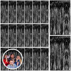 20 Pack Black Party Streamers Backdrop Tinsel Foil Fringe Curtains Halloween Party Decorations Birthday Wednesday Twilight Party Decorations Graduation Wizard Party Supplies by BOMSI