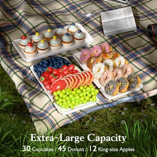 Bumusty 3-Tier Melamine Serving Tray Set, 14 x 7 in, Black Stand - Image 4