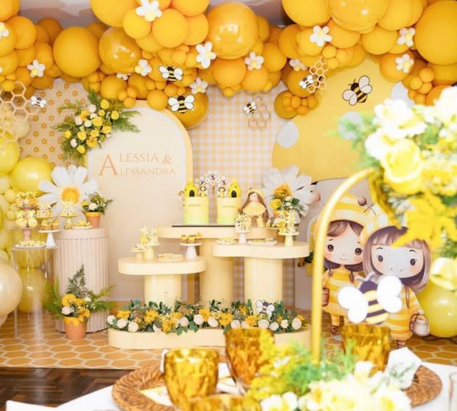 Ginger Yellow Checkered Arch Backdrop Cover 7.2FT Yellow Gingham Stretchy Spandex Arch Stand Cover for Birthday Baby Shower Ceremony Wedding Party Decoration (Only Cover) - Image 4
