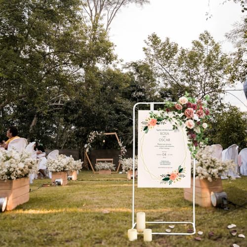 Adjustable Wedding Welcome Sign Easel Stand, Heavy Duty Sign Holder 75”x31”x20” for Wedding, Birthday, Baby Shower Events (White, M) - Image 3