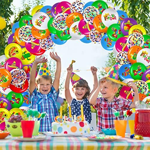 50 Pcs Mexican Fiesta Party Balloons Decorations, Taco Party Balloons Latex Confetti Balloons for Mexican Carnivals Festivals Birthday Part Baby Shower Supplies 12 Inch (Pack of 3) - Image 6