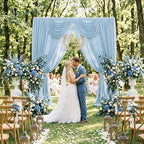 30ft x 10ft Baby Blue Backdrop Curtains for Parties, 6 Panels 5ft x 10ft Wrinkle-Free Light Blue Drapes for Baby Shower Boy Gender Reveal Birthday Wedding Pool Party Summer Beach Party - Image 6