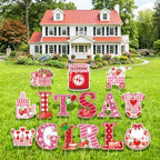 15Pcs Strawberry It's a Girl Yard Signs with Stakes, Berry Sweet Baby Shower Lawn Decorations, Red Pink Gingham Welcome Home Baby Girl Outdoor Sign for Gender Reveal Party Supplies Photo Props by TagreSpike