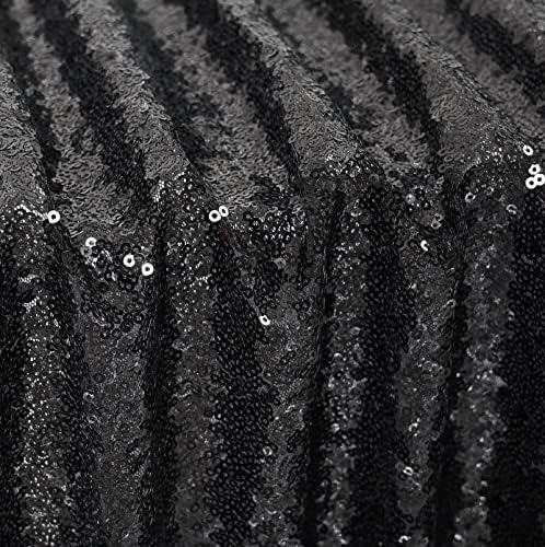 Poise3EHome Black Sequin Tablecloth 60×120 Inch Rectangle Sparkly Fabric Table Cloth for Birthday Wedding Halloween Party Holiday Baby Shower Decoration - Image 5