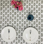 Ridhi Evergreen Grace Hand Block Print Cotton Tablecloth 108x60 Inch - Image 3