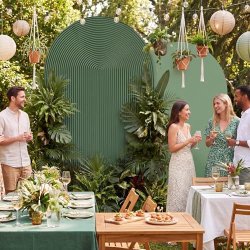 2 Set Wedding Arch Cover Green Ripple & Solid Color Stretchy Backdrop Cover - Image 3